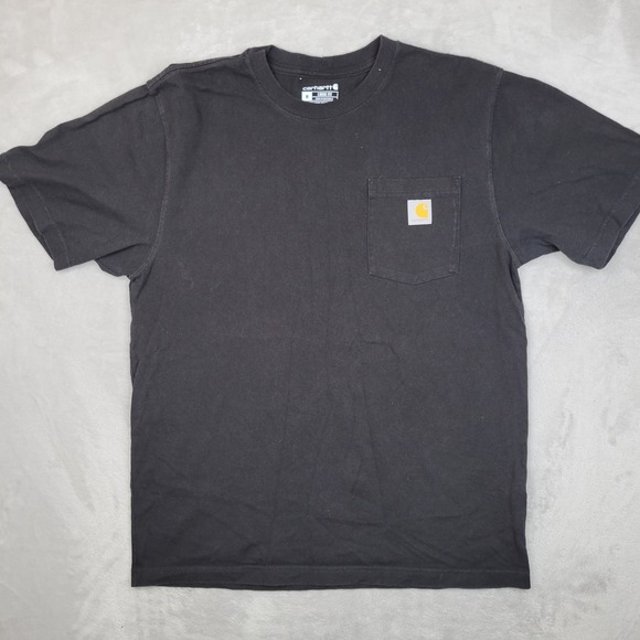Carhartt Shirt Mens Medium Black Loose Fit Workwear Pocket Tee Heavyweight - Picture 1 of 5